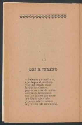 VII - Sigue el testamento
