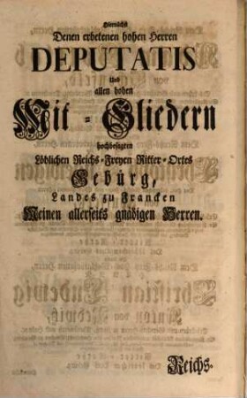 Geschlechts-Register Der Reichs-Frey-unmittelbaren Ritterschafft Landes zu Francken Löblichen Orts-Gebürg : Welches Aus denen bewährtesten Urkunden, Kauf- Lehen- und Heyraths-Briefen, gesammleten Grabschrifften Und Eingeholten genauen Nachrichten von innen beschriebenen Gräflich- Freyherrlich- und Edlen-Häusern