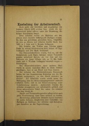 Knebelung der Arbeiterschaft.