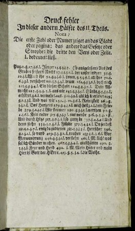 Druck-fehler In dieser andern Hälfte des II. Theils.