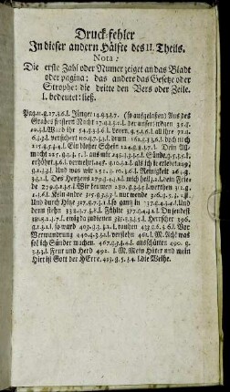 Druck-fehler In dieser andern Hälfte des II. Theils.