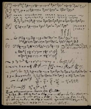 Zur allgemeinen Theorie der [Theta]-Fct. (?) : [stenographische Notizen]