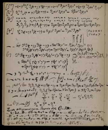 Zur allgemeinen Theorie der [Theta]-Fct. (?) : [stenographische Notizen]