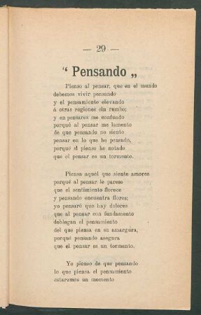 "Pensando"