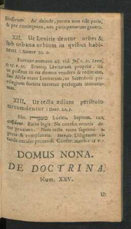 Domus Nona. De Doctrina.