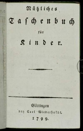 1799: Nützliches Taschenbuch für Kinder