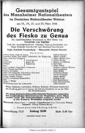 Die Verschwörung des Fiesko zu Genua