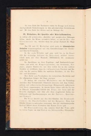 IV. Weltalters, der Quartär- oder Diluvialformation