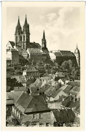 Meißen. Blick über Meißen zu Albrechtsburg u. Dom