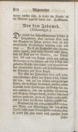 Von dem Zahnweh. (Odontalgia.)