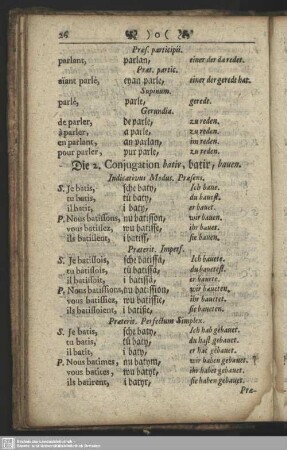 Die 2. Conjugation batir, batir, bauen.