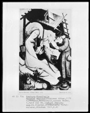 Grabower Altar — Geburt Christi: Maria betrachtet das Christuskind