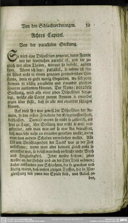 Achtes Capitel. Von der parallelen Stellung