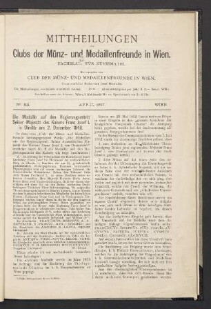 N° 83. April 1897. Wien