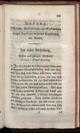 Anhang enthaltend, Verbesserungen und Ergänzungen einiger Regeln zur mehreren Erweiterung des Spiels.