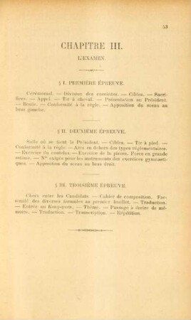 Chapitre III. L'examen