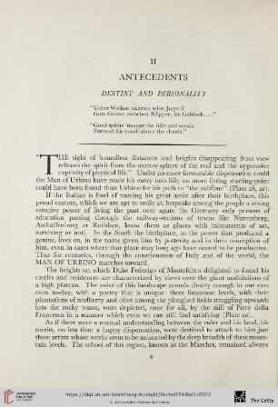 II. Antecedents: Destiny and personality