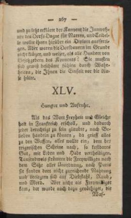 XLV. Hunger und Aufruhr