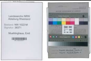 Entnazifizierung Emil Muehlinghaus , geb. 17.03.1884 (Landwirt)