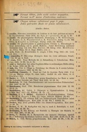 Medicin seit dem Jahre 1800 : Anatomie, Augenheilkunde, Chirurgie, Cholera, Gynäkologie, Homöopathie, Hygiene, Pathologie, Pharmacie, Physiologie, Syphilis, Thierheilkunde, Zahnheilkunde : Supplement zu Katalog XLIII