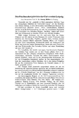 Die Fünfhundertjahrfeier der Universität Leipzig