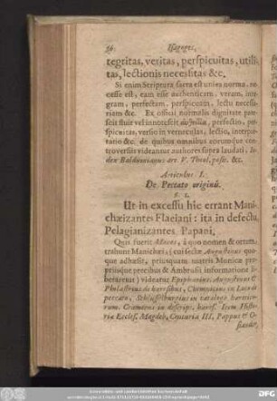 Articulus I. De Peccato originis.