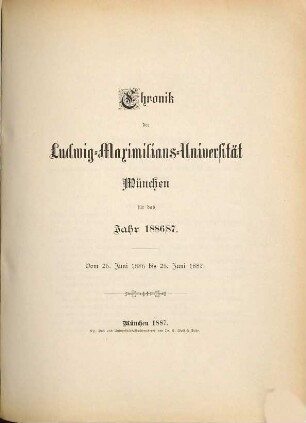 Chronik. 1886/87