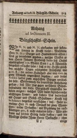 Anhang ad Sectionem II.