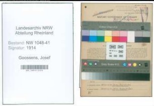 Entnazifizierung Josef Goossens , geb. 12.10.1922 (Bahnpolizist)