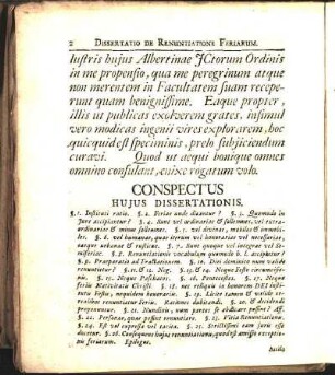 Conspectus Hujus Dissertationis.