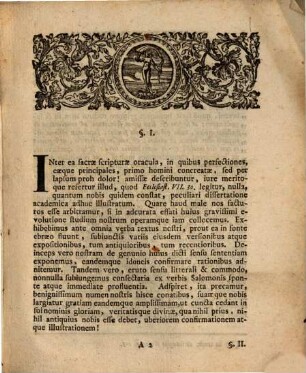 De Rectitudine Hominis Primaeva Secundum Oraculum Sacrum Ecclesiast. VII, 30