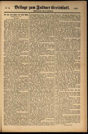 Zweite Ausgabe vom Samstag, den 03. Februar 1900.