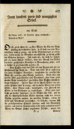 Zwey hundert zwey und neunzigstes Stück