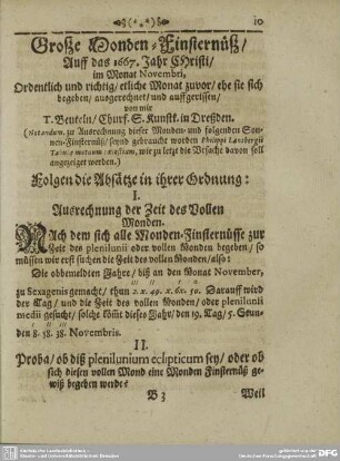Große Monden=Finsternüß / Auff das 1667. Jahr Christi /