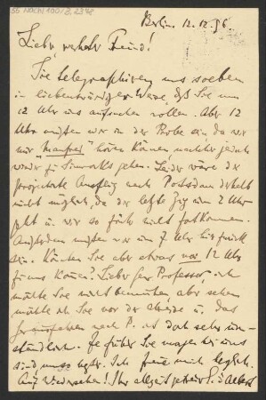 Brief an Karl Klindworth : 12.12.1896