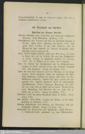 IX. Verzeichniß von Schriften