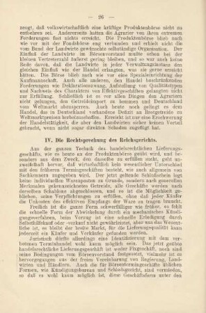 IV. Die Rechtsprechung des Reichsgerichts