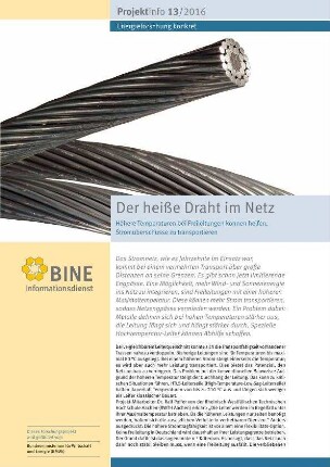 Der heiße Draht im Netz. Höhere Temperaturen bei Freileitungen können helfen, Stromüberschüsse zu transportieren.