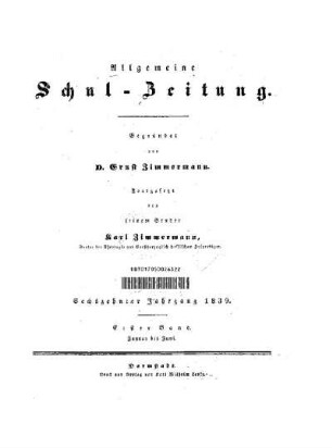 Titel : Erster Band ; Jan. - Jun.