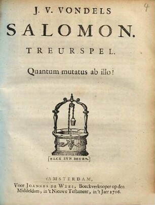 J. V. Vondels Salomon : Treurspel