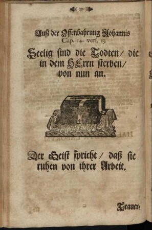 Ausz der Offenbahrung Johannis Cap. 14. Vers. 13.