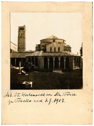 Santa Fosca, Torcello: Westansicht nach 1913, links Teilansicht Campanile vom Dom