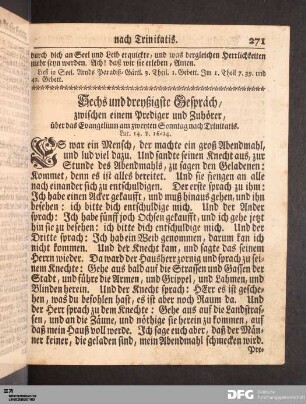 Sechs und dreyßigste Gespräch, am zweyten Sonntag nach Trinitatis.