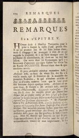 174-192, Remarques sur l'Epitre V.