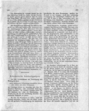 Literarische Ankündigungen.