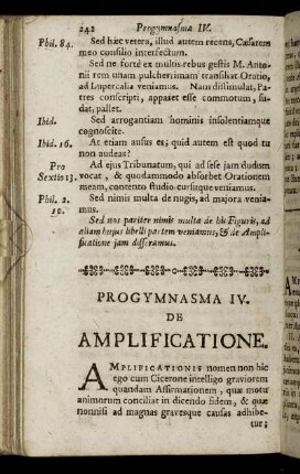 Progymnasma IV. De Amplificatione.