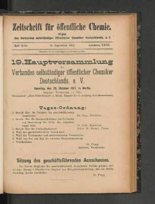 Heft XVII, Jahrgang XXIII