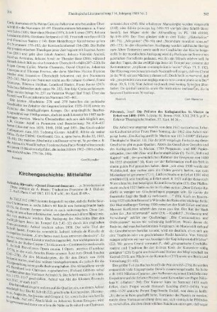 201-202 [Rezension] Aelredus Rievallensis, "Quand Jésus eut douze ans ..."