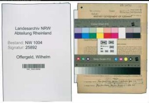 Entnazifizierung Wilhelm Offergeld , geb. 27.03.1909 (Malermeister)