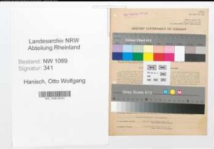 Entnazifizierung Otto Wolfgang Hanisch , geb. 08.03.1919 (Polizeibeamter)
